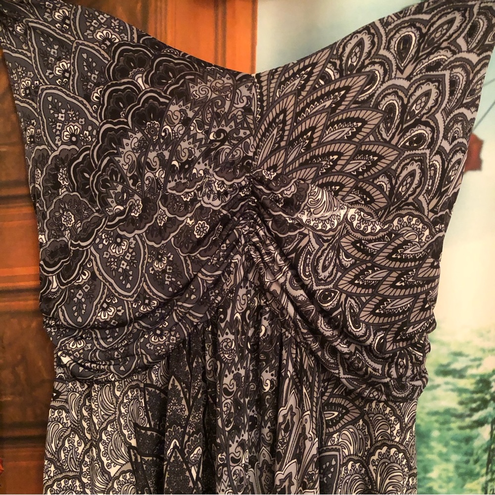 Boho Maxi Dress Shoreline Black/white paisley s/m